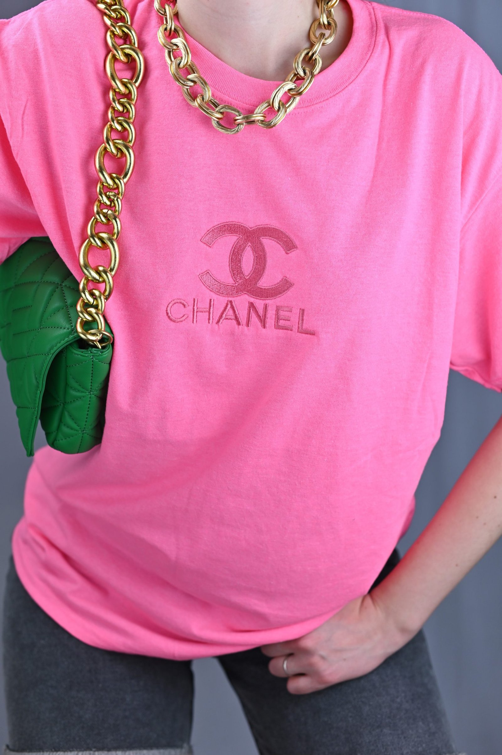 chanel pink t shirt