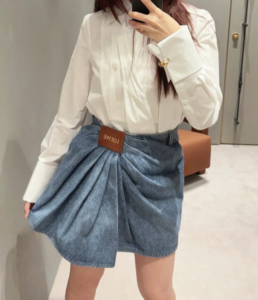LWE. Denim logo skirt (preorder)