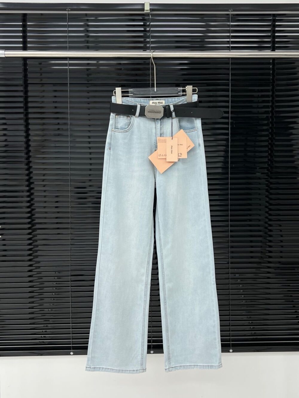 Miu belt denim jeans (preorder) - Image 5