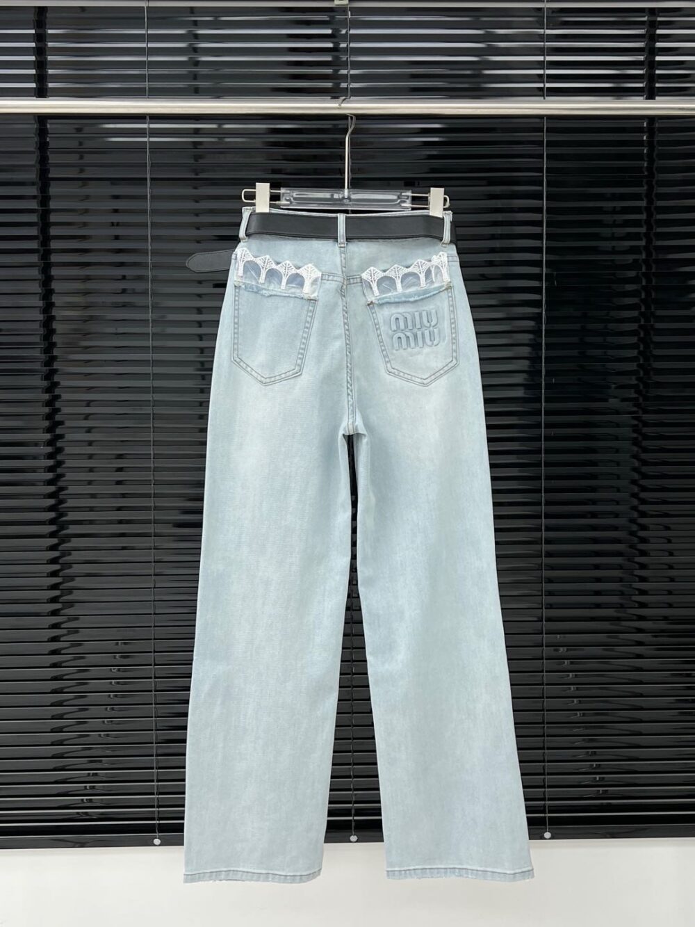 Miu belt denim jeans (preorder) - Image 6