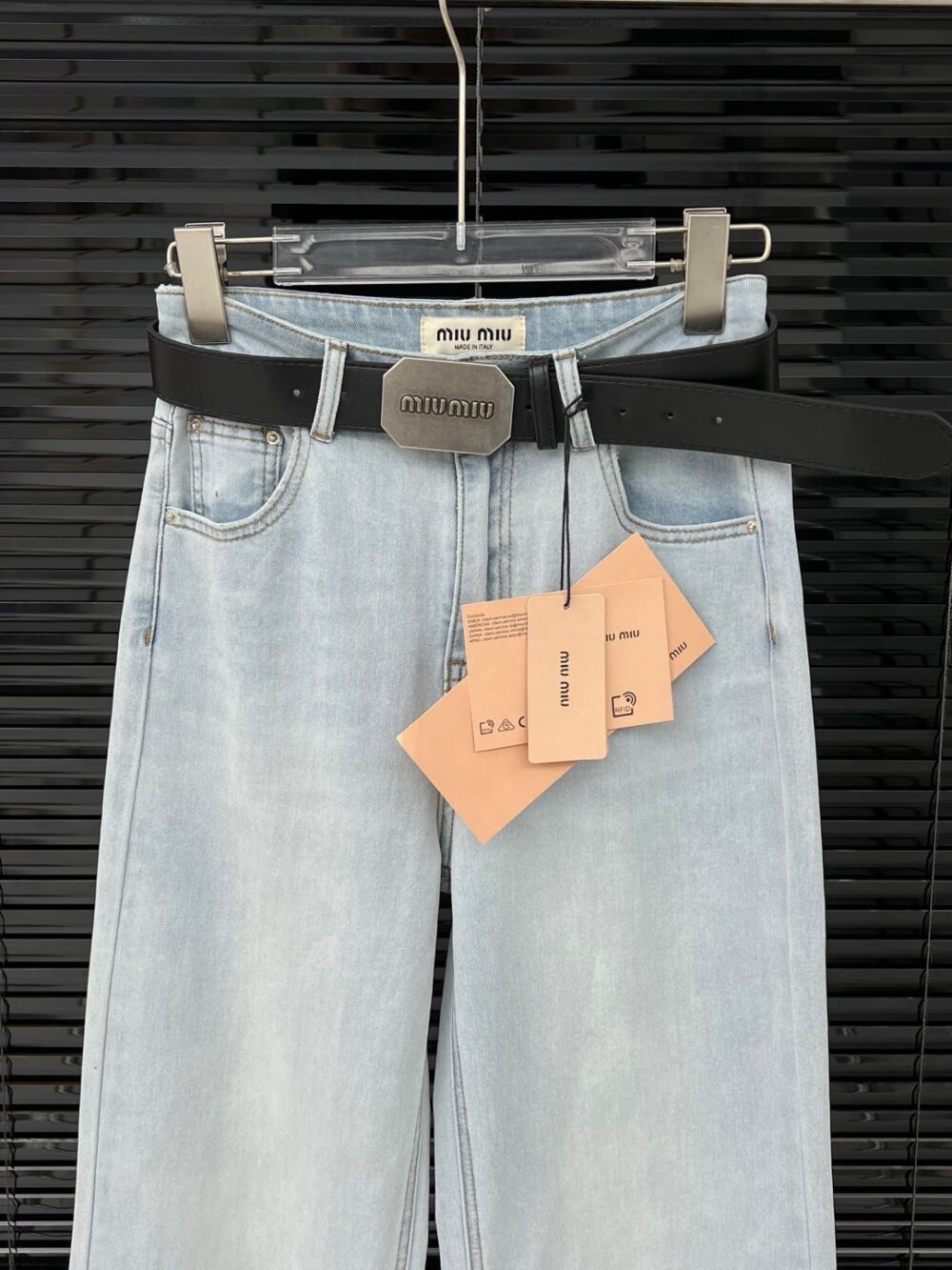 Miu belt denim jeans (preorder)