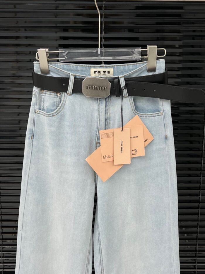 Miu belt denim jeans (preorder)