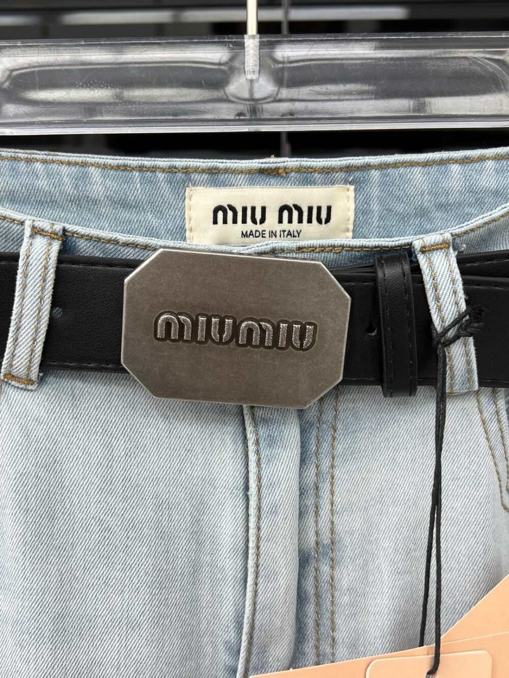 Miu belt denim jeans (preorder) - Image 3