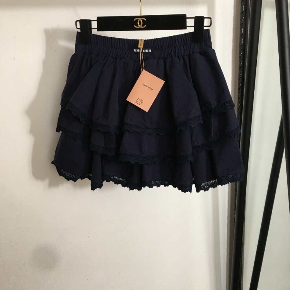 Miu ruffle logo skirt (preorder) - Image 2